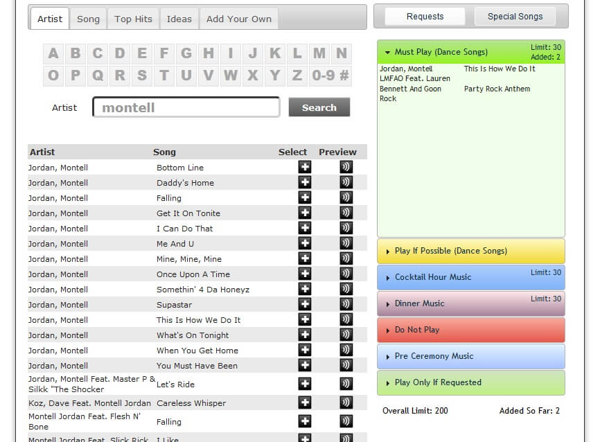 Song Request Screenshot